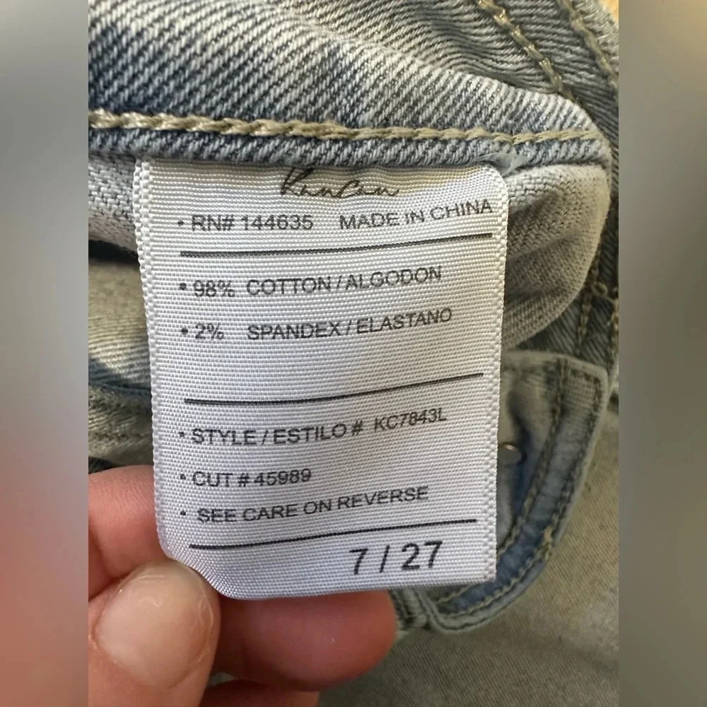 Kancan Jeans Winston High-Rise Cargo Slim Straight Size 7/27 Light Wash Denim - Picture 9 of 13